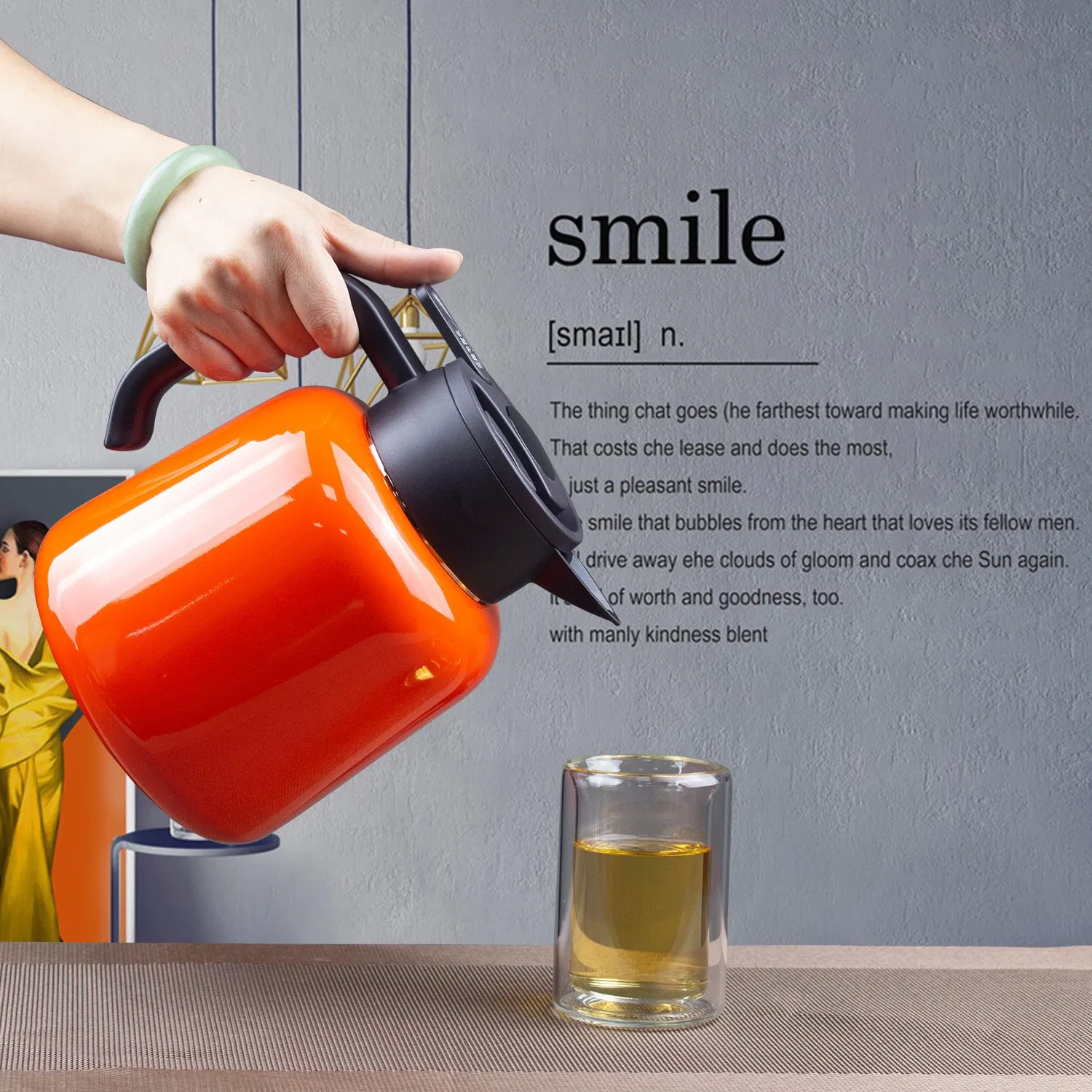 800ml Double Wall Thermal Kettle 1000ml Stainless Steel Vacuum Flasks with Handle