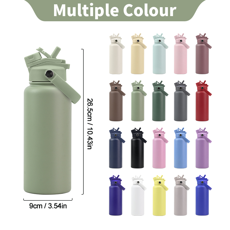 Custom Logo 32 Oz Double Wall Thermal Bottle Vacuum Flask 1L Stainless Steel Insulated Portable Travel Water Bottle