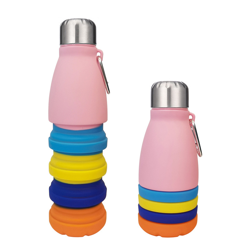 Cold Drinks Widemouth School Collapsible 550ml BPA Free Silicone Water Bottle