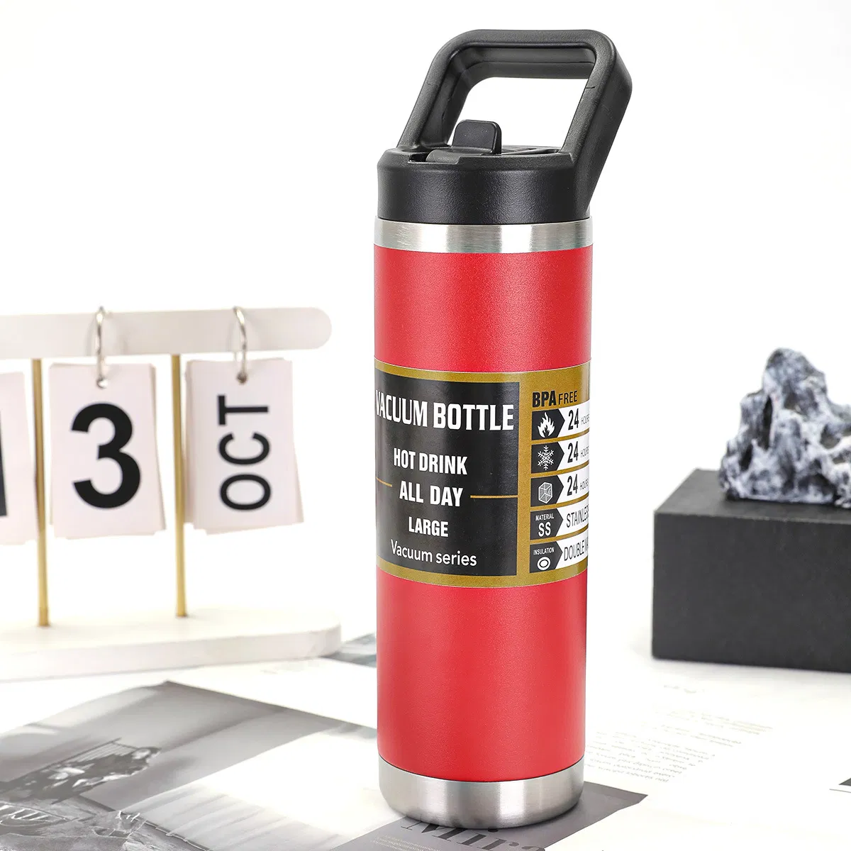 Custom Logo 18oz 26oz 36oz Tumbler Cup Insulated Thermoses Mug Thermal Sport Stainless Steel Water Bottle Vacuum Flask with Chug Lid