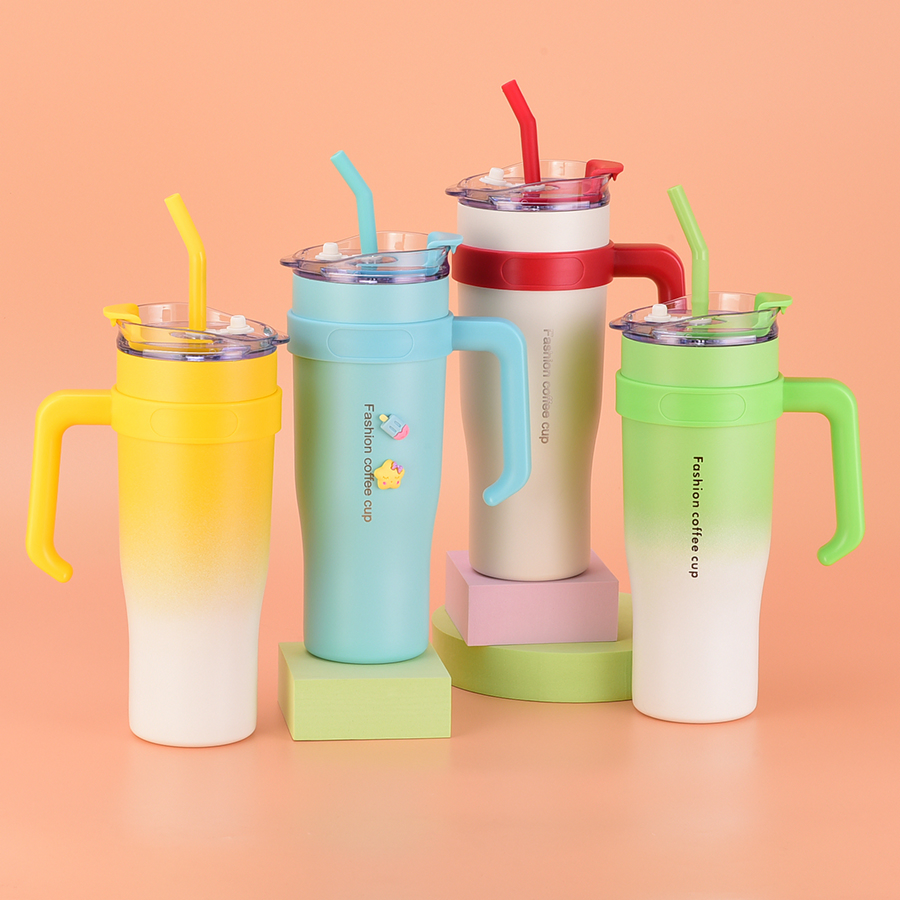 Custom Logo 40oz Vacuum Insulated Double Wall Coffee Tumbler 40 Oz Stainless Steel Travel Mug with Handle