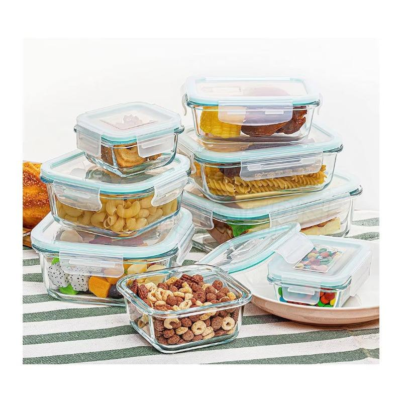 Meal-Prep Containers Casserole Pot Set Superior Gcookware Setorage Containers with Lids 100% Leakproof Glass Kitchen Food Round
