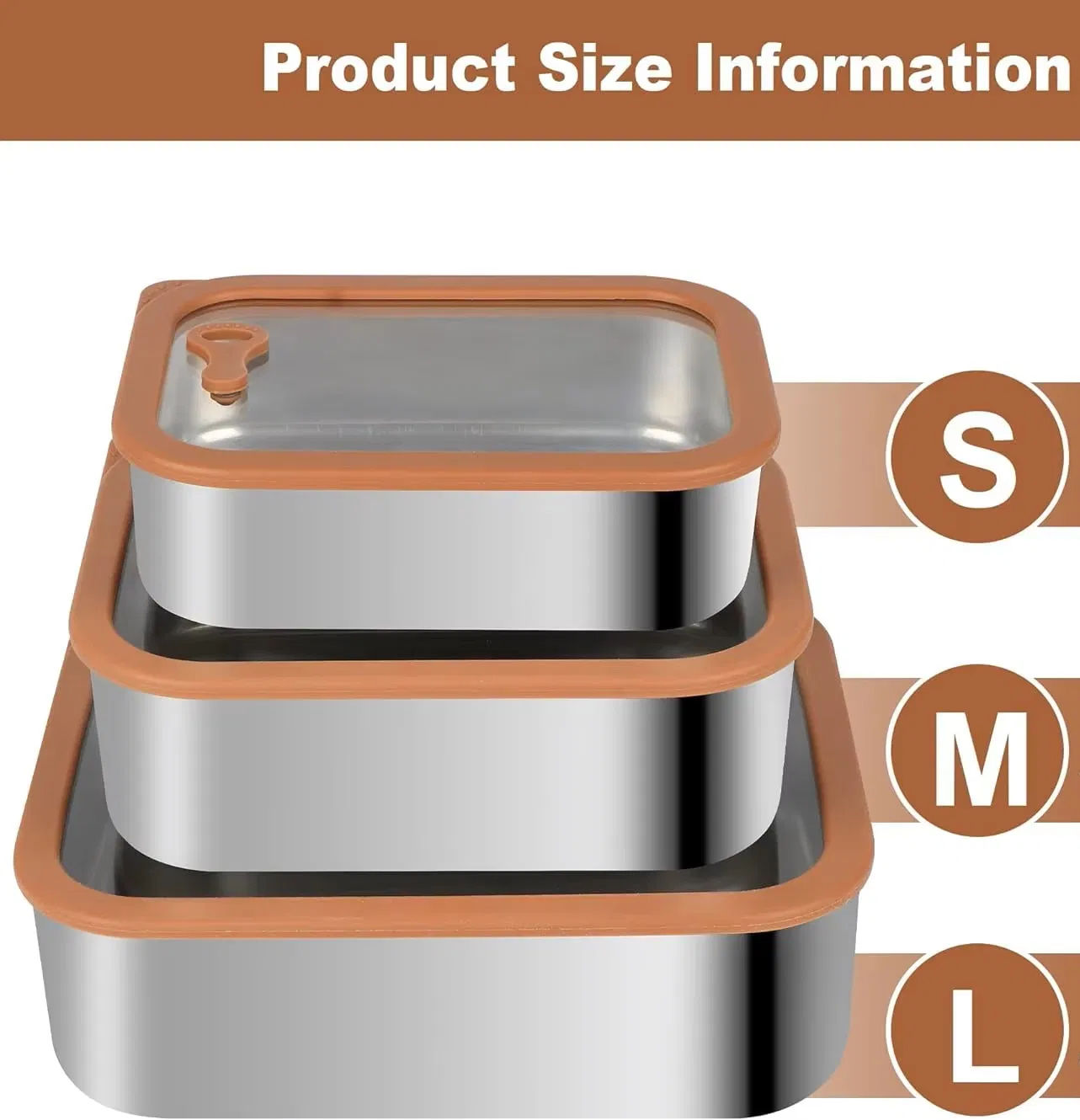 304 Stainless Steel Food Storage Container Set with Lids Smell-Proof, Airtight, Leakproof Container