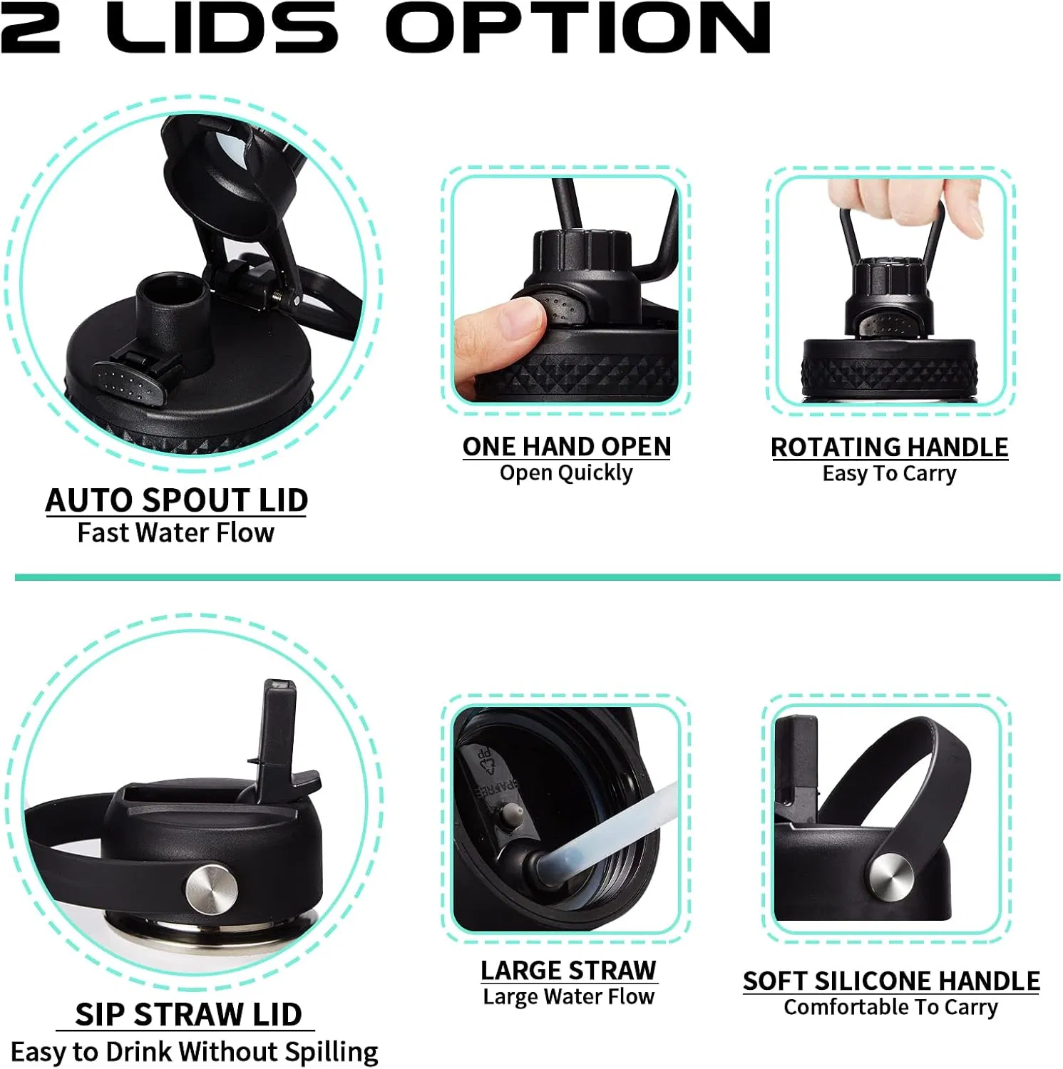 Customized Large Capacity Double Wall Stainless Steel 40oz Wide Mouth Water Bottle Wholesale Paracord Bottle Sport Thermo Jug Vacuum Flask with Handle