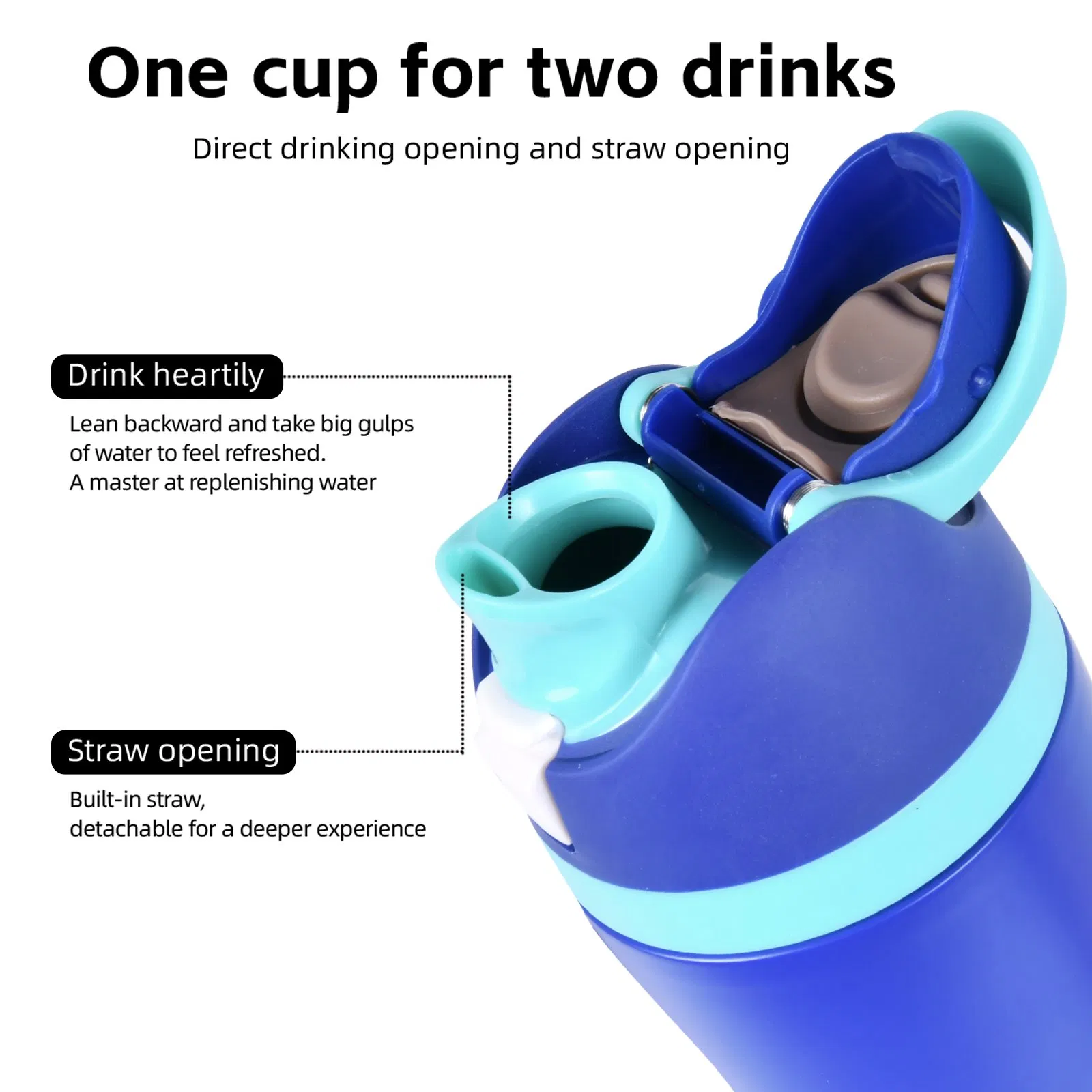 Aohea Eco-Friendly BPA Free Thermal Vacuum Stainless Steel Insulated Water Bottle with Lid