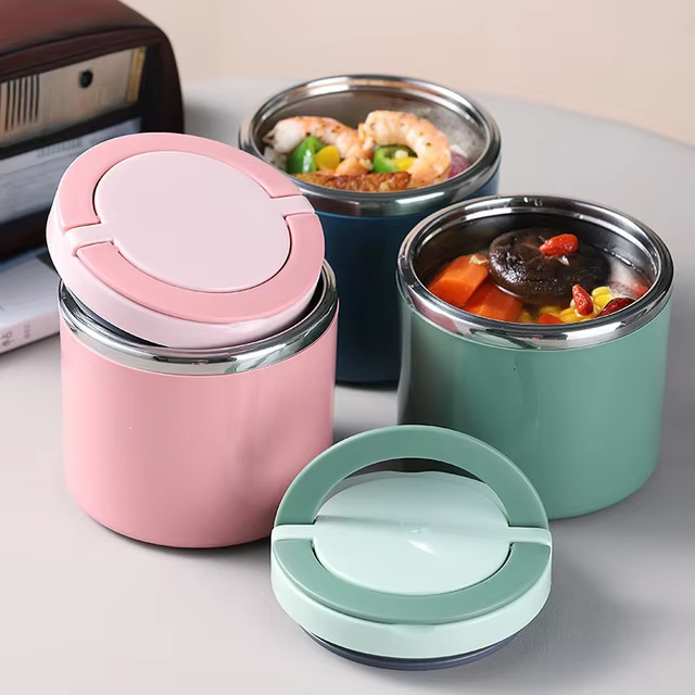 Stainless Steel Vacuum Insulated Thermal Thermo Hot Food Flask Warmer Lunch Box Container Soup Bowl Jar for School Kid or Adults