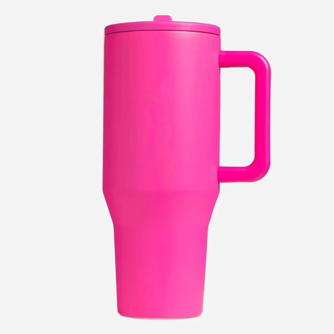 40oz Stainless Steel Coffee Travel Mug Insulated Tumbler with Handle and Straw