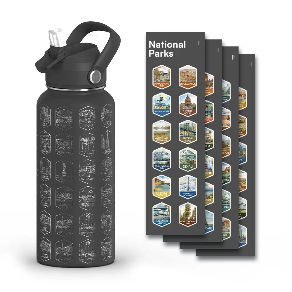 National Park 32 Oz Double-Wall Stainless Steel Vacuum Flask Wide-Mouth Thermos for Travel Sports