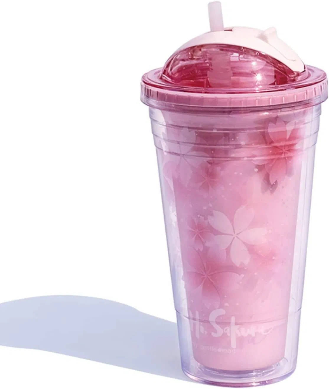 60oml Double Wall Insulated Freezer Tumbler with Slide Lid and Straw