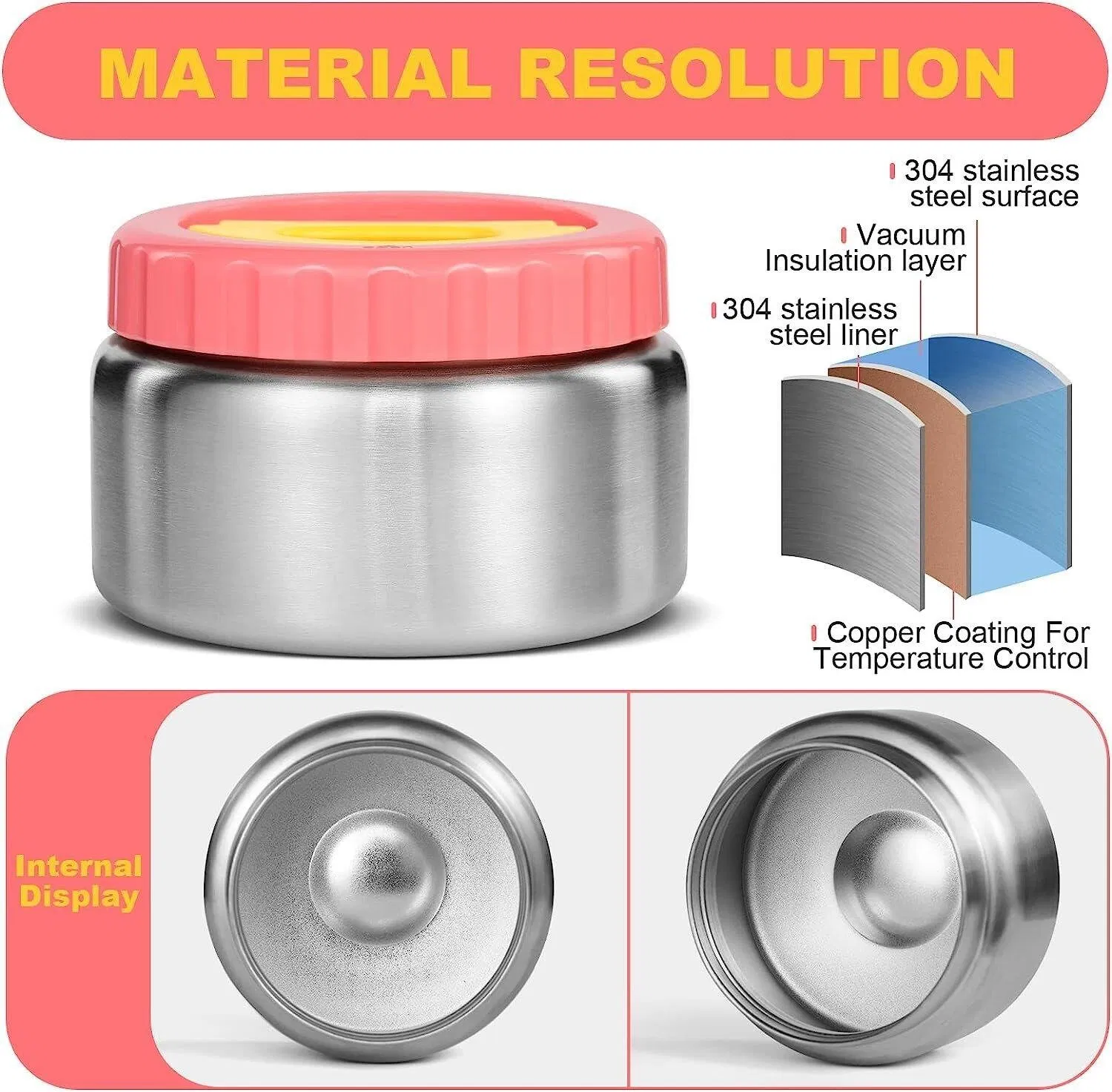 Aohea Obm ODM 2 Pack Soup Theros for Hot &amp; Cold Food for Adults Insulated Food Jar Stainless Steel Vacuum Thermal Lunch Box Containers with Carry Bag and Spoon