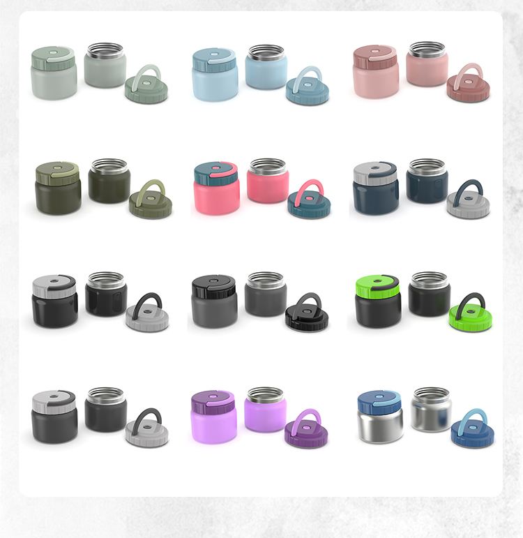 Aohea Obm ODM 13.5oz Soup Theros for Hot Food Kids with Buckle Lid Insulated Vacuum Food Jar Wide Mouth Leakproof Stainless Steel Lunch Container Blue