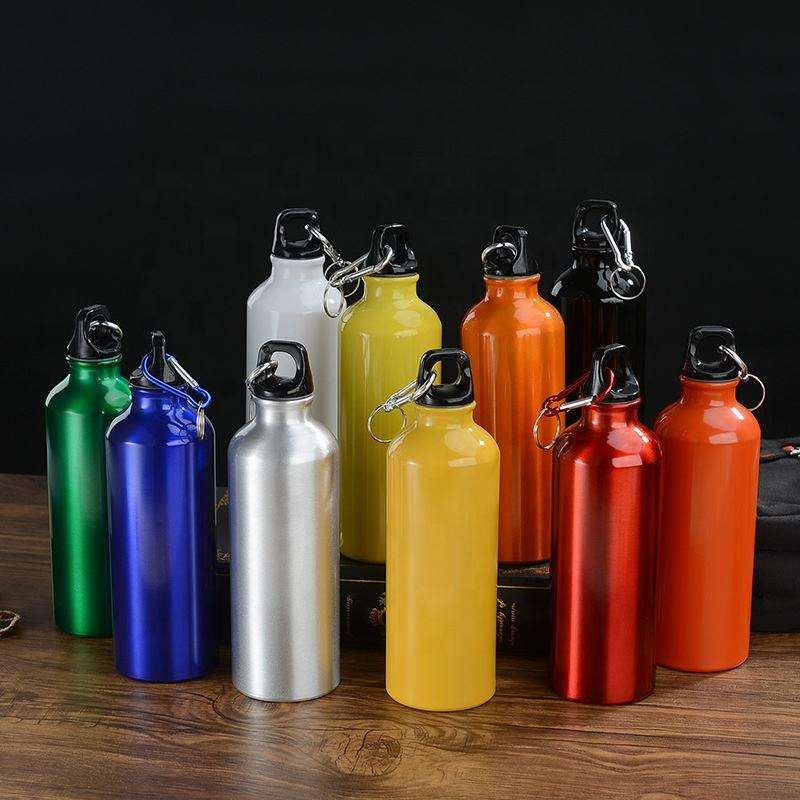 Factory Aluminium Water Bottle with Custom Logo 500ml 600ml Water Bottle Vacuum Thermos for Sport with Climbing Buckle