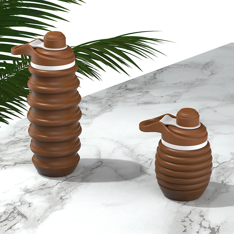 Reusable Collapsible Silicone Water Bottle Foldable for Travel and Sports Bl19453