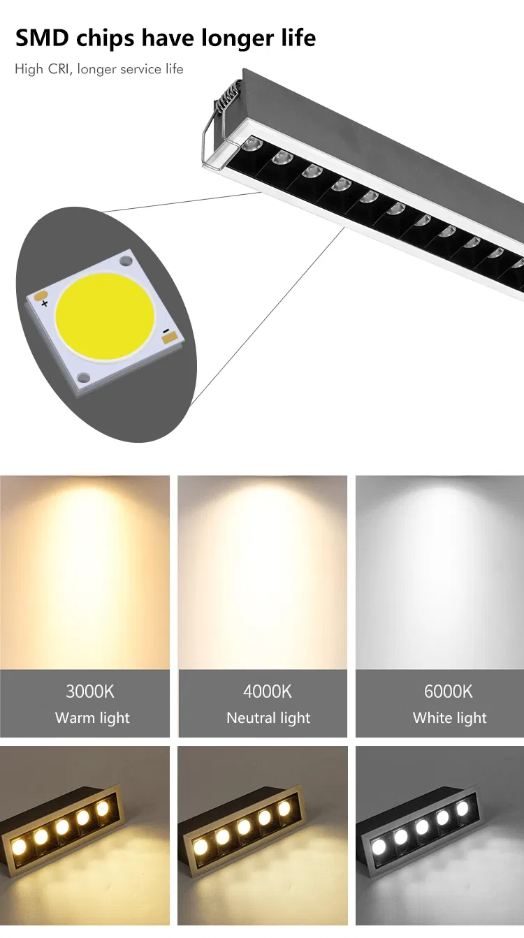 Modern Designer Recessed LED Linear Light for Homes