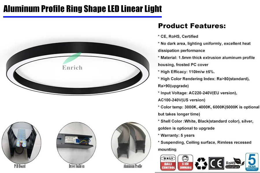 Slim LED Curved Profile Halo Ring Light