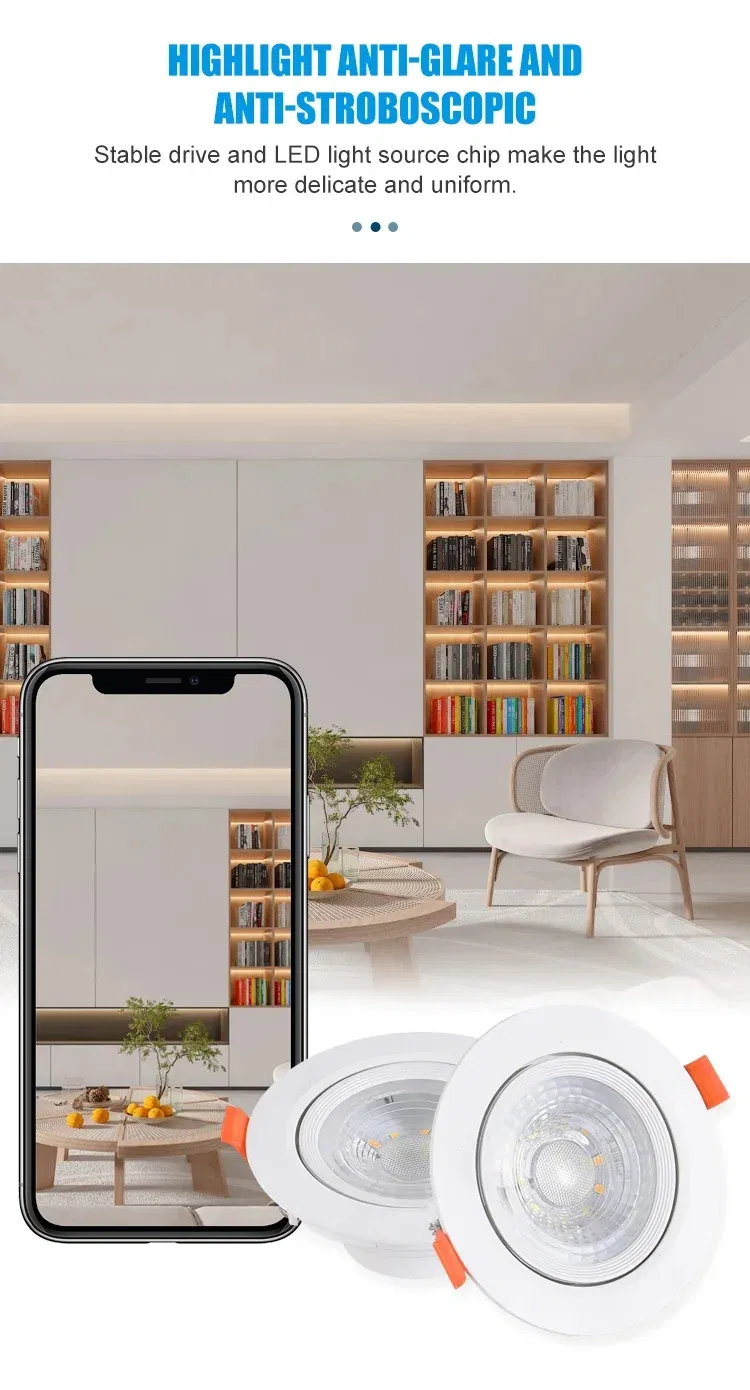 9W Surface Mounted Adjustable Recessed Aluminum LED Ceiling Downlight