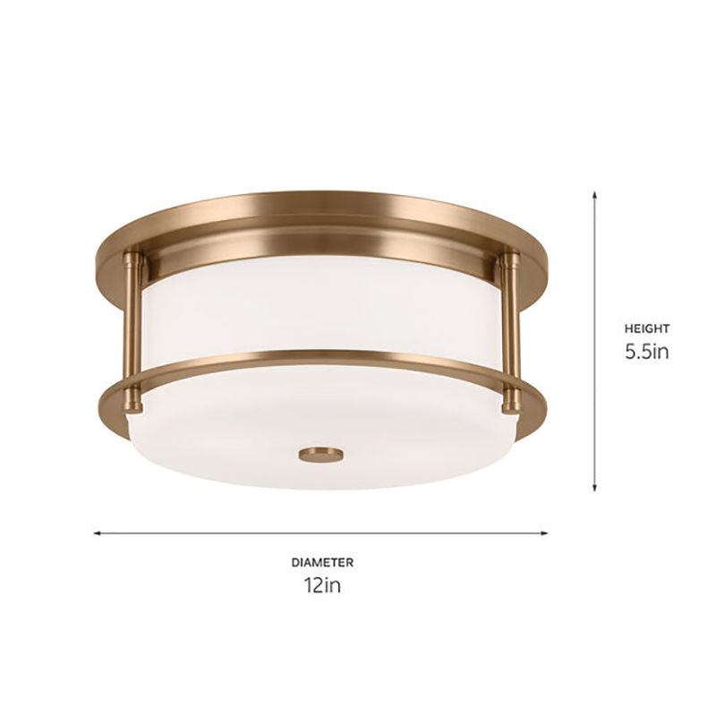 LED Champagne Bronze Flush Mount Ceiling Light Customizable Restaurant Lights for Ships