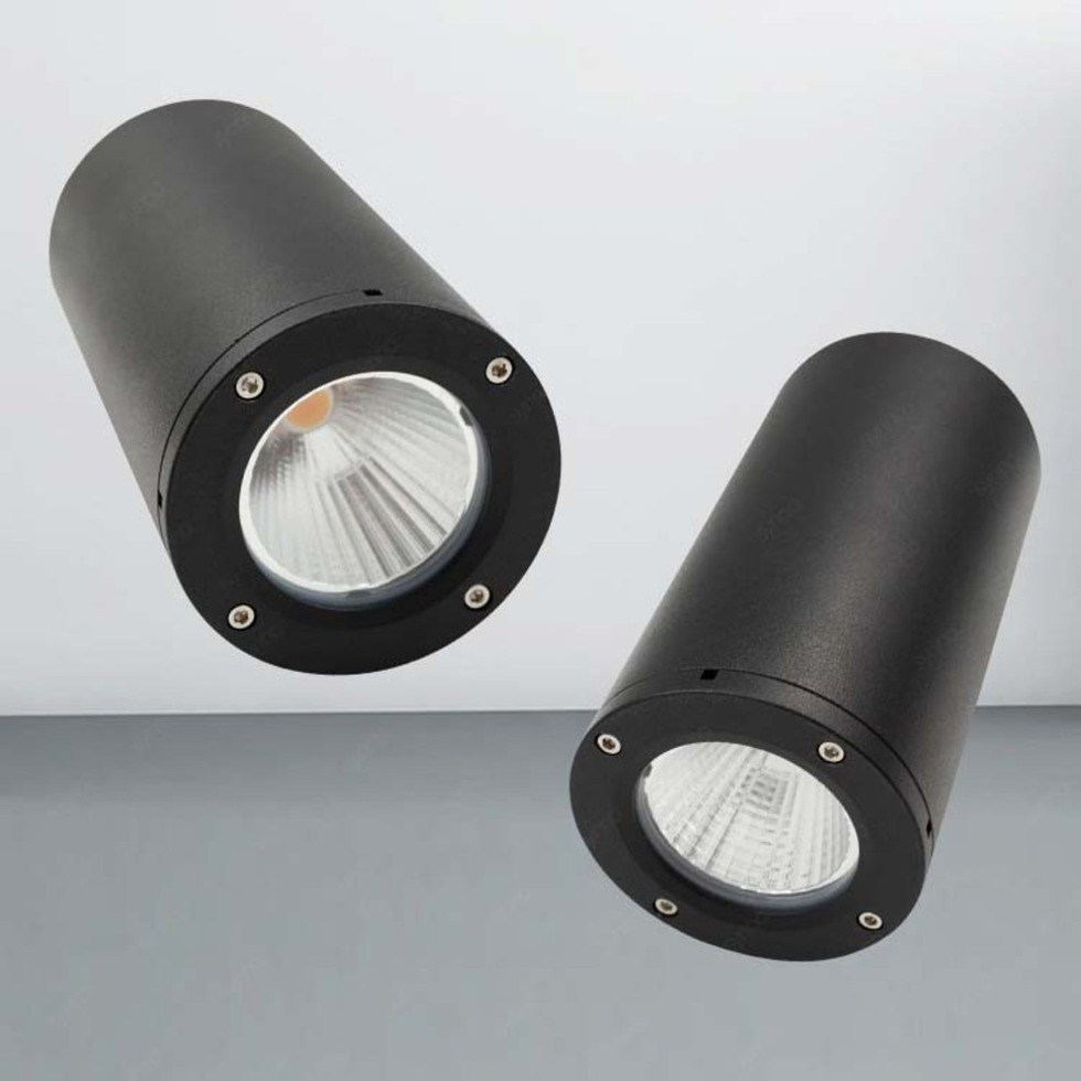 Cylinder White Black Downlight Surface Mounted Aluminum COB LED Down Light