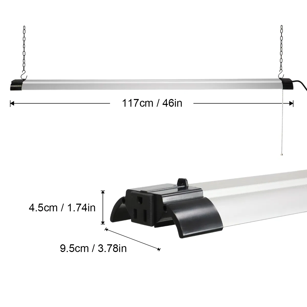 China Hot Sale 57W LED Wraparound Office Light Linear Light Fixtures Flush Mount LED Ceiling Light Garage Lighting LED Linkable Shop Lights