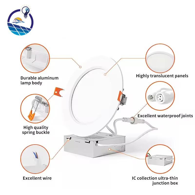 Indoor Ultra-Thin LED Recessed Panel Lights with Junction Box Dimmable