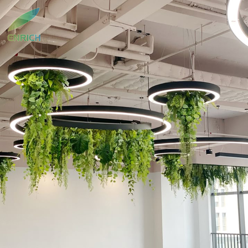 Oval Circular LED Biophilic Light LED Plant Decor Chandelier Pendant for Home Commercial Interior