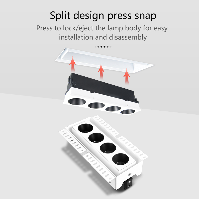 Smart Dimmable Flush Mount Retractable Ceiling LED Grille Light with Osram LEDs