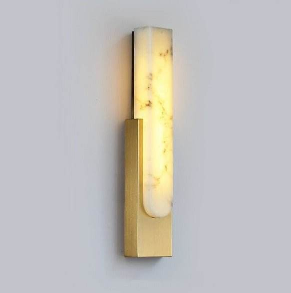 Home Decor Decoration Gold Metal Light Alabaster Living Room Bedroom Corridor Interior Sconce LED Wall Lamp