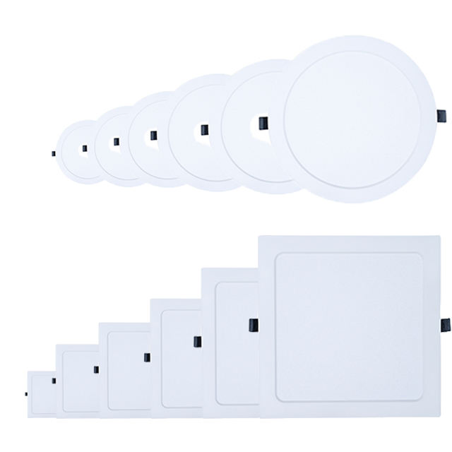 LED Panel Light Round Square Slim Recessed Ceiling Light