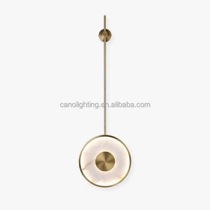 Modern Luxury Alabaster LED Round Marble Wall Lamp for Villa Hotel Interior Decoration Lighting Wall Sconce Lamp