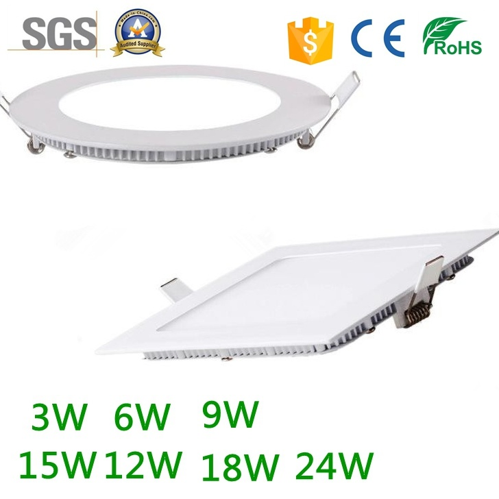 3W/4W/6W / 9W / 12W / 15W/ 18W LED Ceiling Recessed Grid Downlight / Slim Round Square Panel Light