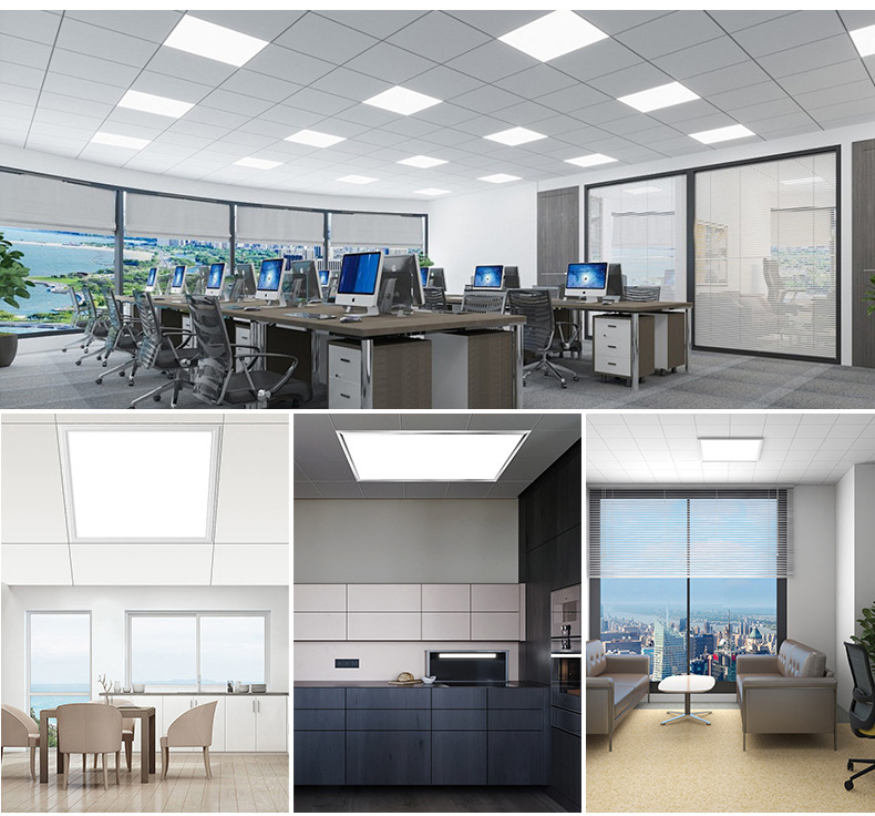 600*600 Ceiling Lighting Fixture Square Shape Recessed LED Flat Panel Light