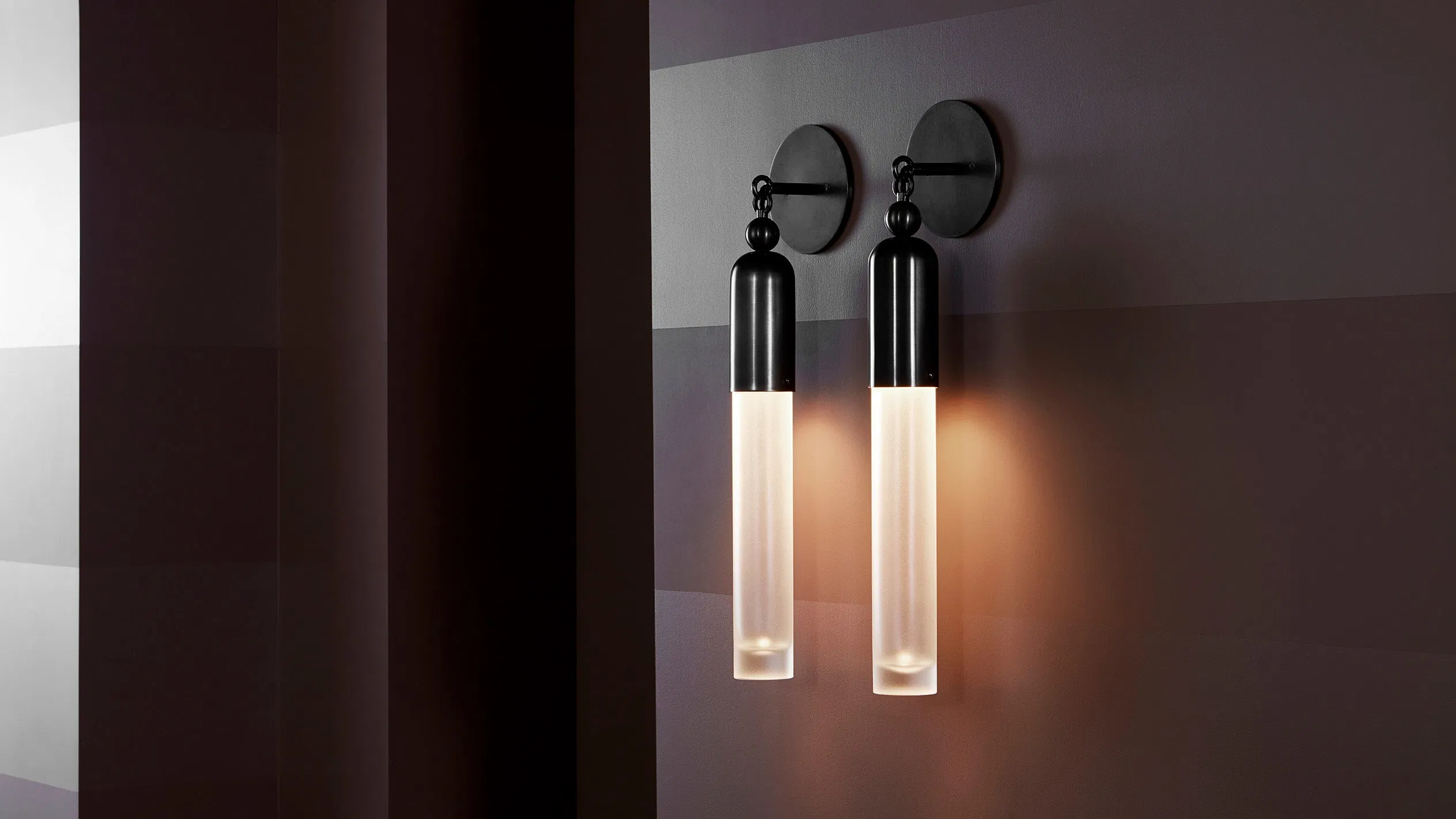 Modern Glass Shade LED Solid Brass Wall Lamp Indoor Sconce