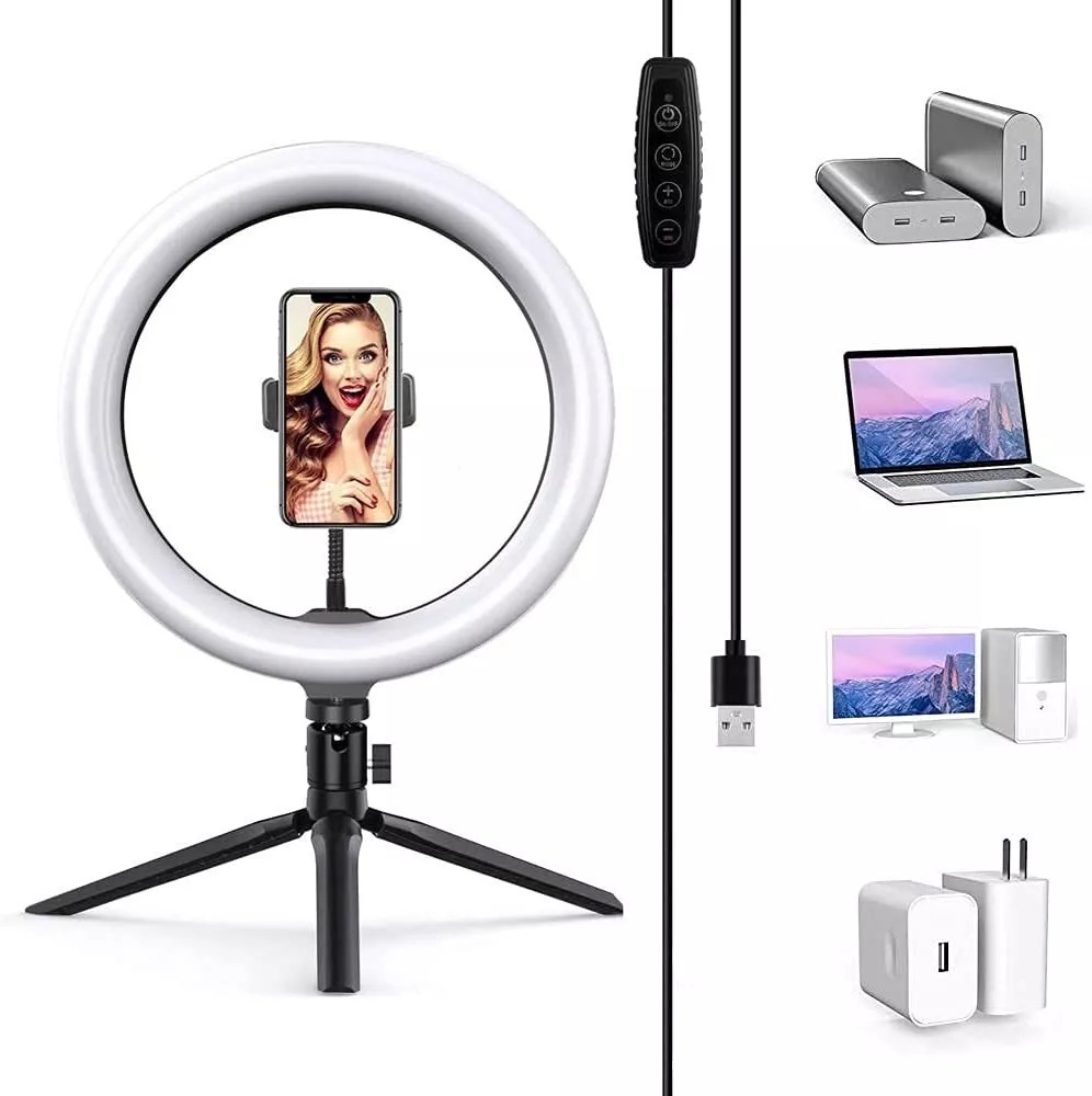 LED Ring Light for Live Video Broadcast Three-Color Dimming DC5V