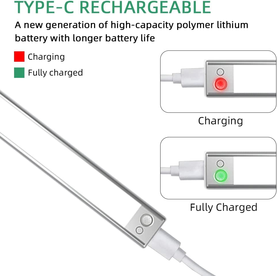 Magnetic Rechargeable PIR Motion Sensor Light LED Cabinet Light for Wardrobe Display