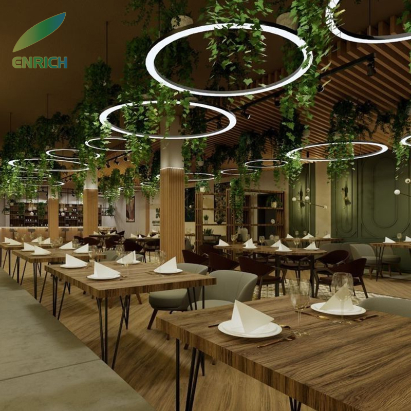 Oval Circular LED Biophilic Light LED Plant Decor Chandelier Pendant for Home Commercial Interior