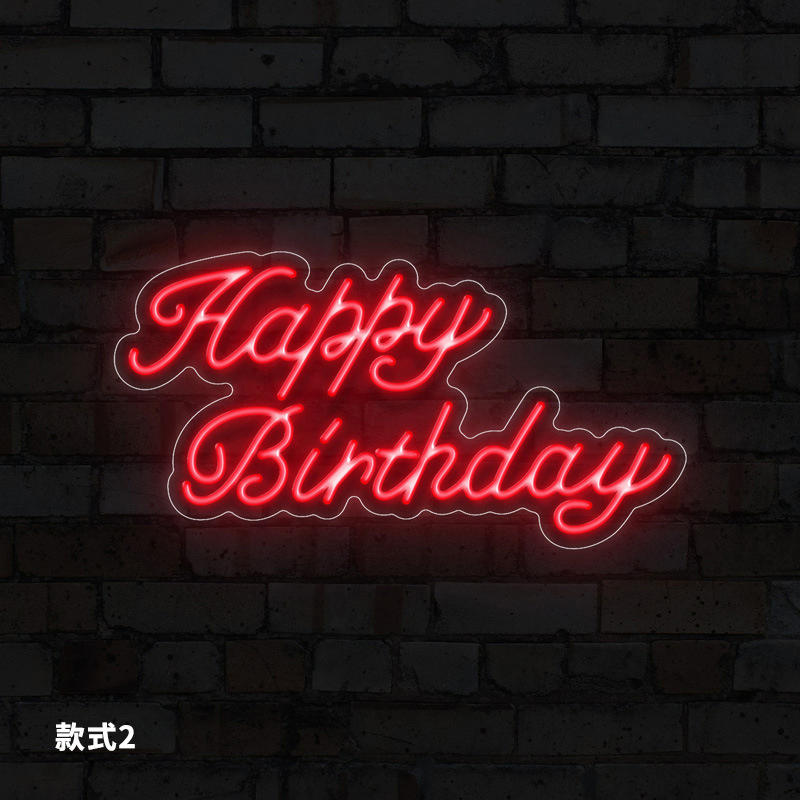 Wholesale Custom Flex DIY Happy Birthday LED Advertising Open Neon Night Light Sign for Wedding Bar Party Decoration