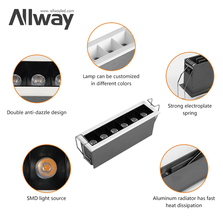 Premium Aluminum LED Linear Down Light for Offices and Hotels