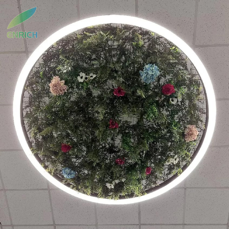 Oval Circular LED Biophilic Light LED Plant Decor Chandelier Pendant for Home Commercial Interior