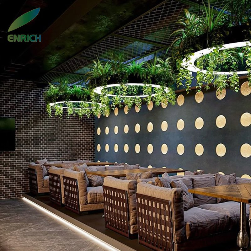 Oval Circular LED Biophilic Light LED Plant Decor Chandelier Pendant for Home Commercial Interior