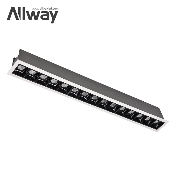 Wholesales Ceiling Office Indoor LED Linear Light 3-20W Recessed Linear Grille Light