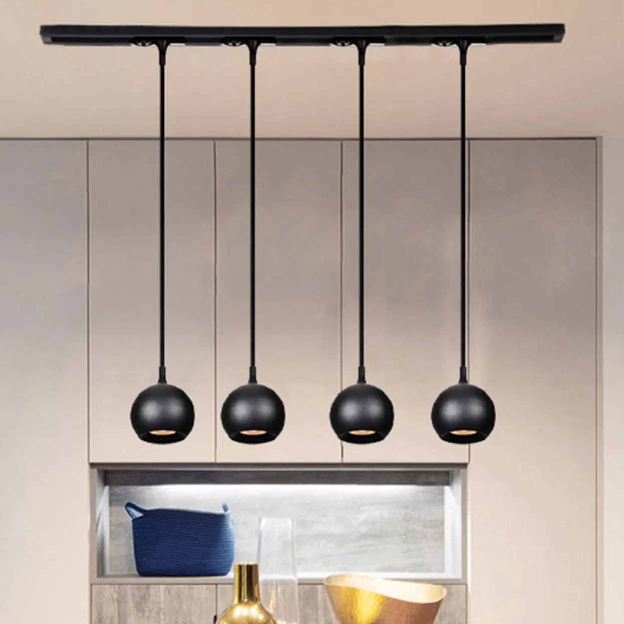 Track Modern Decorative Hanging Ceiling Surface Mounted LED GU10 Fixture Aluminum Black White Pendant Light