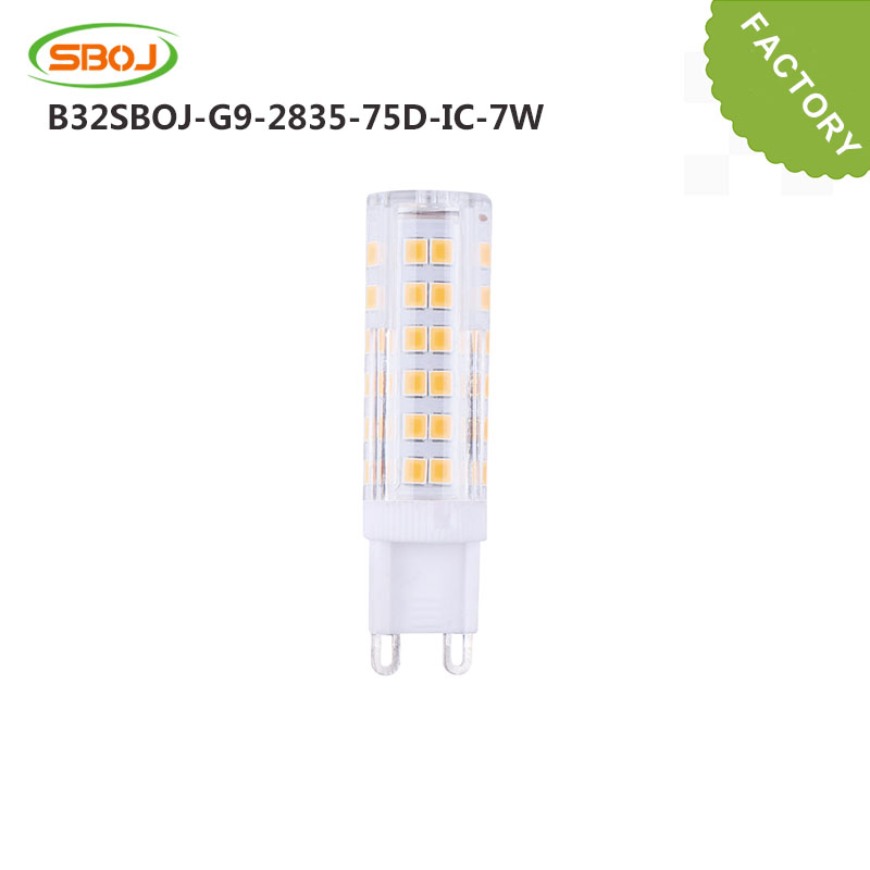 First OEM Factory AC220-240V IC Formula Non-Flicker LED Ceramic Bulb Corn Light 75D 7W G9