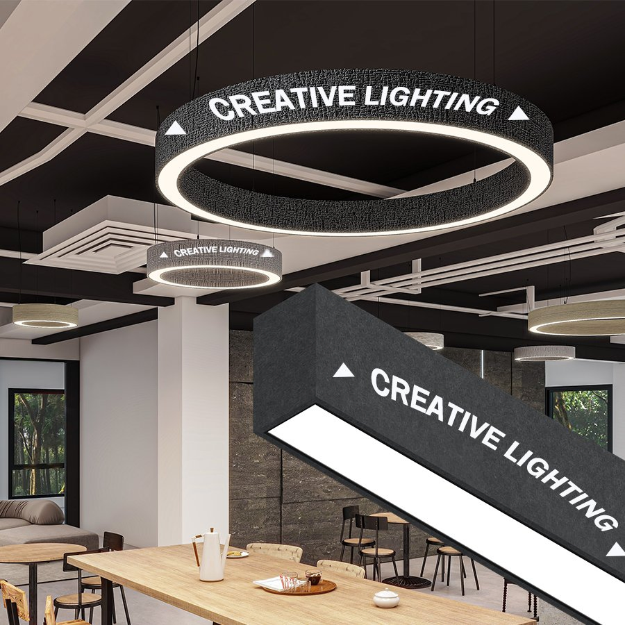 Modern Lamp Living Room Hotel Circle Hanging Pendant Light Design 60200 Series Engraved Logo Letters Round LED Chandelier