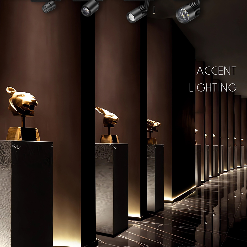 Adjustable Focus Mini LED Track Light, Jewelry Museum Display Cabinet Spotlight