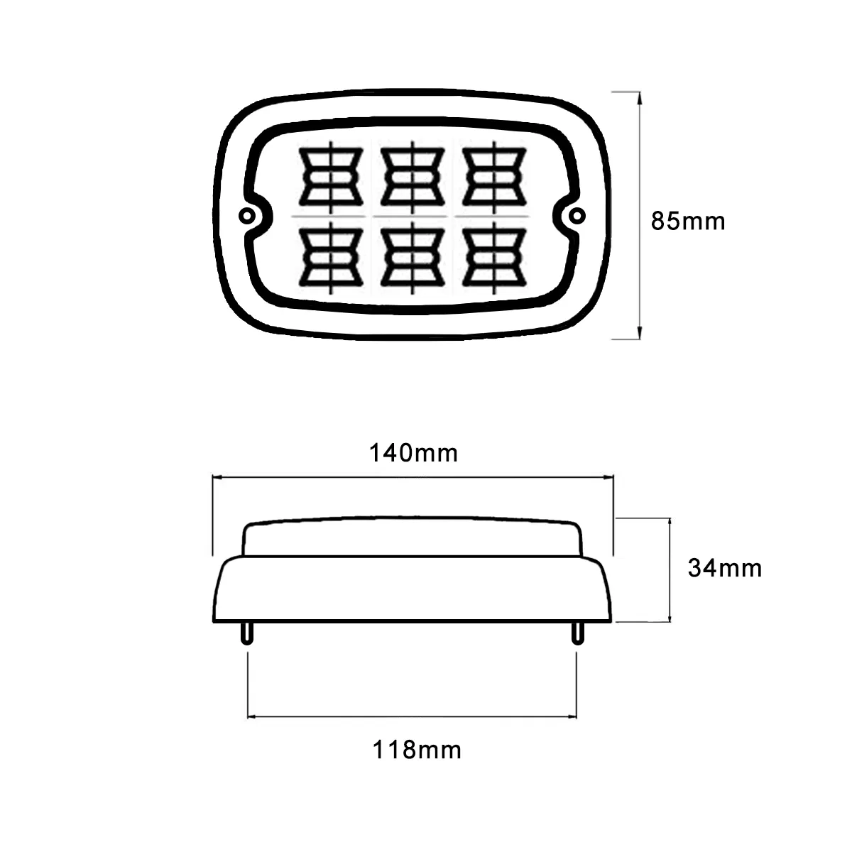 Ambulance LED Grille Warning Flashing Strobe Light 800L