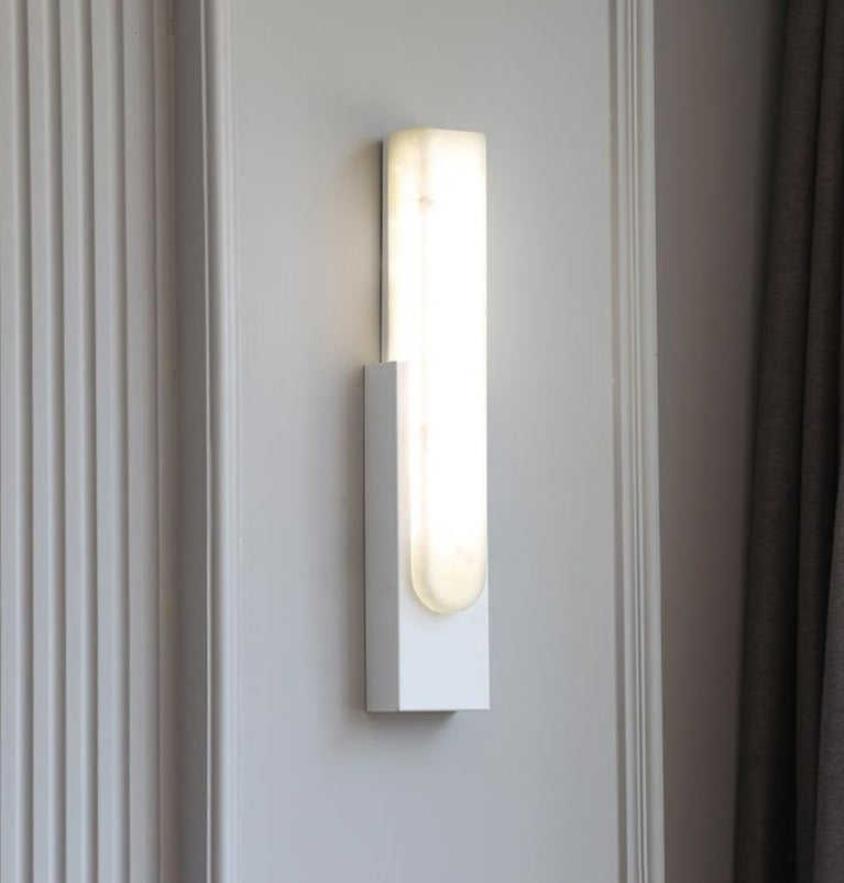 Home Decor Decoration Gold Metal Light Alabaster Living Room Bedroom Corridor Interior Sconce LED Wall Lamp