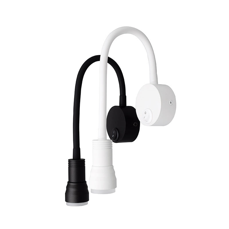Modern Minimalist LED Reading Wall Sconce with Flexible Gooseneck for Bedroom