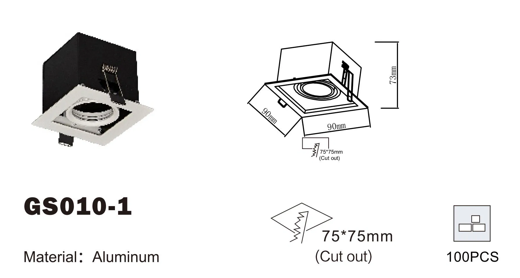 Energy-Efficient Recessed LED Grille Downlight with Dimmable Features