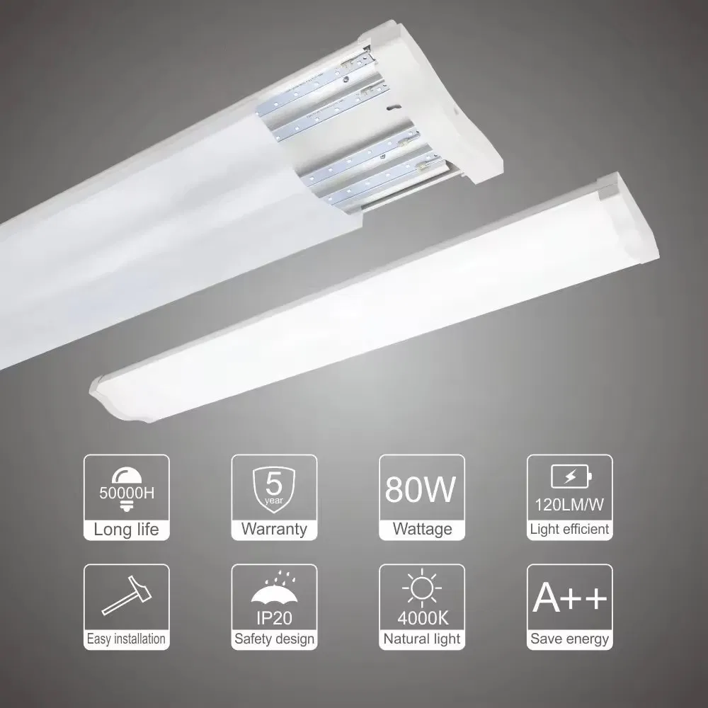 Competitive Price Dali Dimmable Power Adjustable CCT LED 4FT Garage LED Flush Mount Wraparound Light