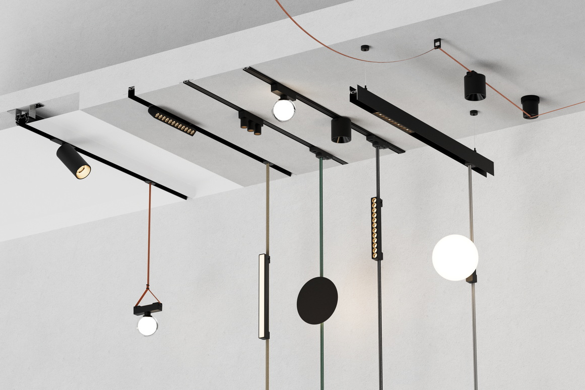 Tuya Bluetooth 2.4G Smart Surface Magnet Track Linear Chandelier Pendant Lamp DC48V Slim Woven Belt LED Ceiling Magnetic Light